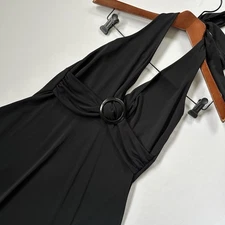 Black Halter Midi Cocktail Dress H&M Women’s US 14