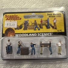 Woodland Scenics Scenic Accents A1823, Dock Workers, Warehouse, HO Scale
