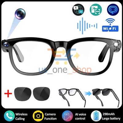 2026 New AI Smart Glasses with Camera 2 Lenses Bluetooth Audio Wearable Tech
