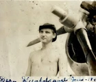 Handsome Soldier Man Shirtless Fighter Plane WW2 VTG 1940s Photo GAY INTEREST