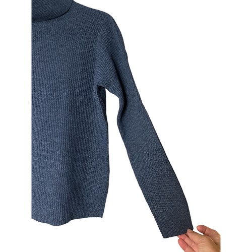 Madewell Damen Langarm Knopfleiste Rollkragen Pullover Gr. S Blau Neu mit Etikett - Bild 3 von 9