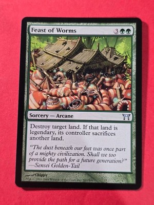 2004 Magic The Gathering Champions of Kamigawa #207 Feast of Worms, UC, NF, cd3