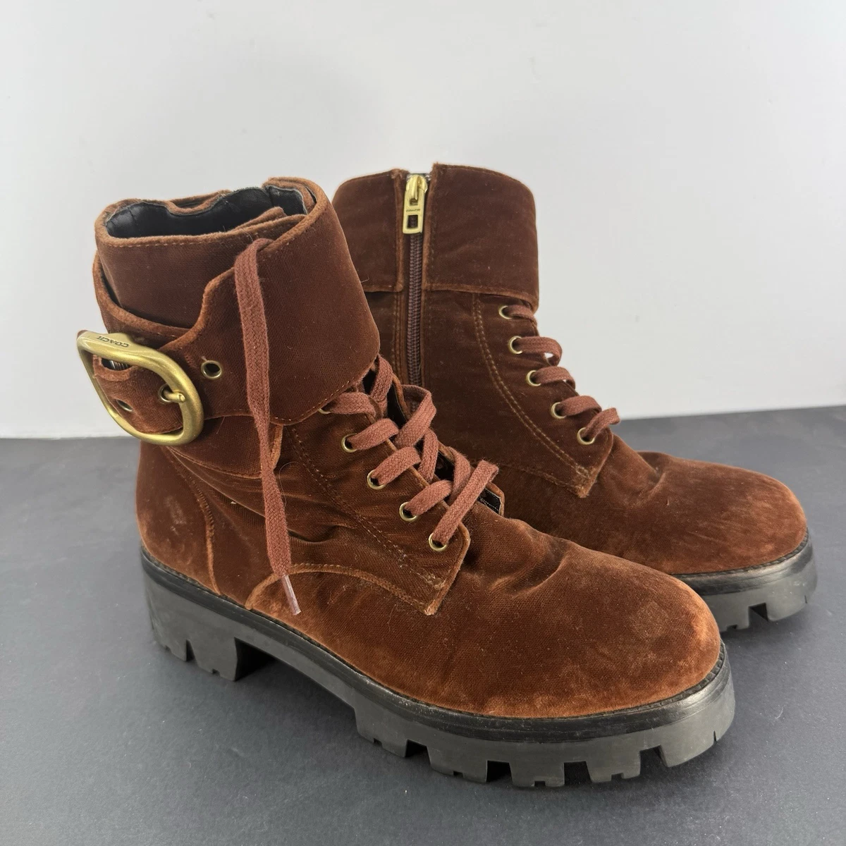 Coach Brown Lace-Up Lug Sole Combat Boot NWT Coach Men main image 2