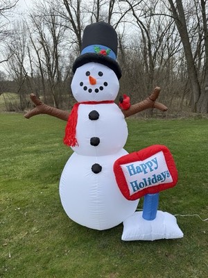 Gemmy Airblown 8ft Christmas Inflatable Snowman With Sign | eBay