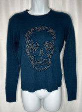 Zadig  Voltaire Miss Embellished Rhinestone Skull Cashmere Sweater Small