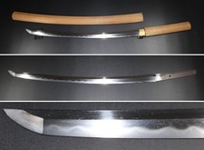 Japanese Antique Wakizashi Sword Shirasaya Mumei 20.86in from Japan