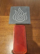 Leather Knife Slip + Coaster