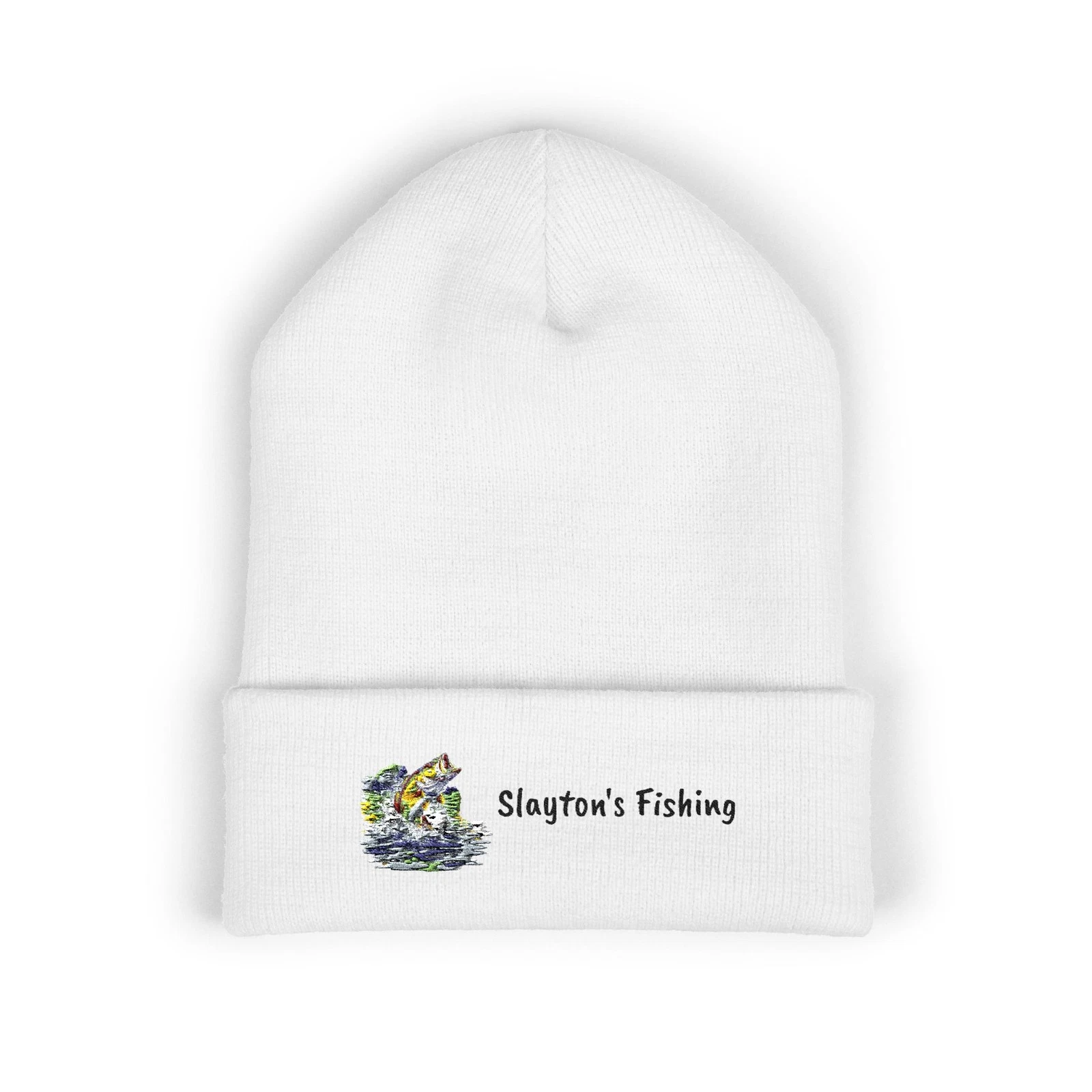 Fishing Bass Logo Beanie | Embroidered Cuffed Beanie