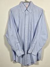 Brooks Brothers Dress Shirt 16-35 Blue Check Button Down All Cotton USA