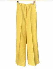 Aileen Small Vintage 70s High Waisted Yellow Wide Leg Pants 25 Waist 45