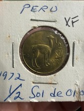 1972 Peru 1/2 Sol de Oro - Peruvian Coin - Brass - World Coin - XF