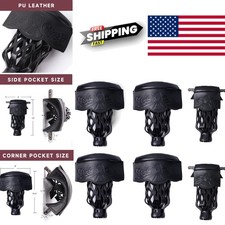Billiard Pool Table Accessories Set of 6 Leather Pockets with Strong Mounts