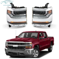 Right&Left For 2016 2017 2018 Chevy Silverado 1500 Headlights Lamps Assembly HID