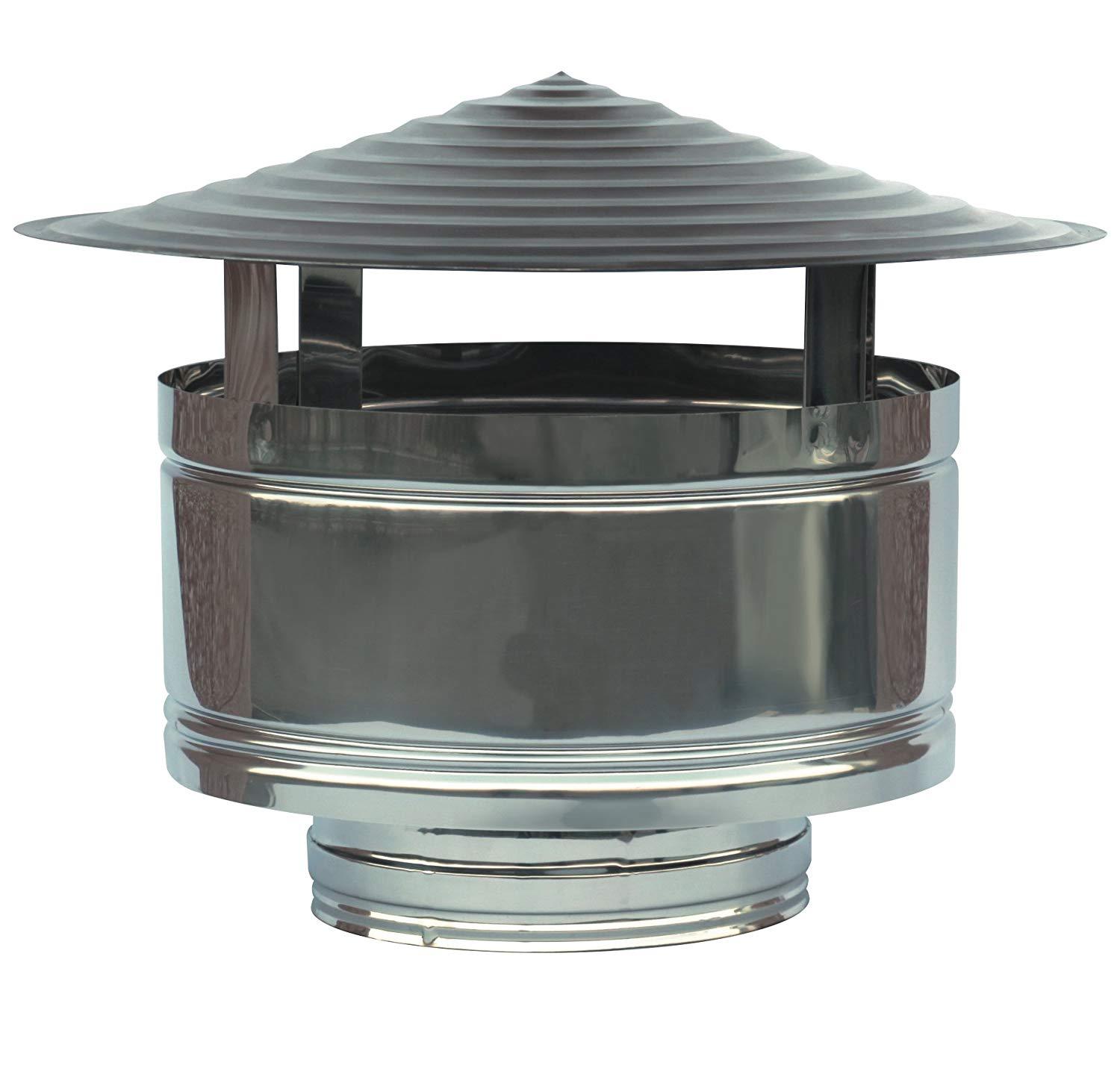 50-300mm Comignolo Antivento Antipioggia Per Camino Terminale Canna Fumaria, Copertura Abbattitore Fumi Stufa Pellet, Cappello Scarico For Esterni(150mm/5.9in