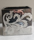 Silver Colored Cube Vase by Unlimited Containers Inc. • 5½" × 6½" × 6½"