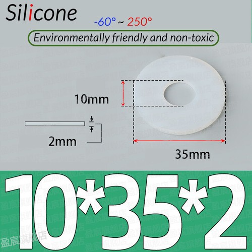 JUNTAS DE SELLO ARANDELA DE GOMA ANILLO PLANO DE ALTA TEMPERATURA SILICONA BLANCA DE 2 MM DE ESPESOR - Imagen 77 de 115