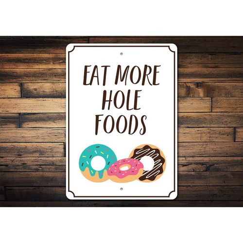 Letrero de metal Eat More Hoods Donut Pastelería Panadero Chef decoración de pared cocina - Imagen 2 de 4