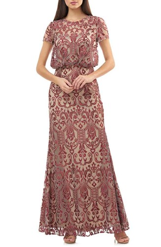 JS COLLECTIONS Blouson Lace Gown (size 10) - Picture 3 of 6