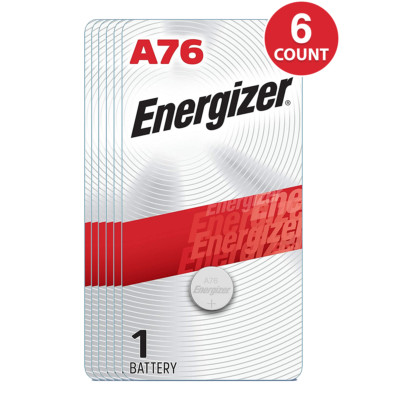 Energizer A76 LR44 Alkaline 1.55V Button Cell Battery (Pack of 6) EXP 03/2023