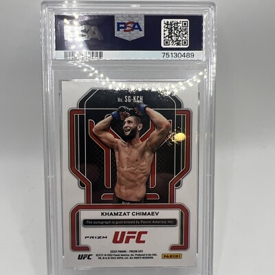 Khamzat Chimaev 2022 Prizm Green Auto PSA 9 UFC - S107 | eBay