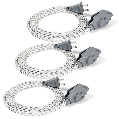 Vision 3 Pack 6 Ft Braided Flat, Flat Extension Cord Under Rug Australia