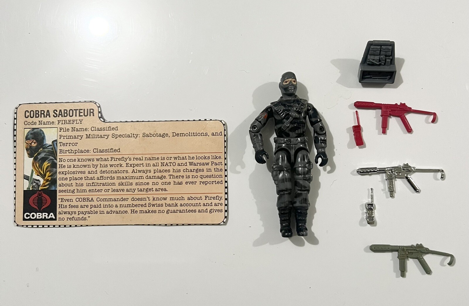 🔥 1984 gi joe firefly With Card And Weapons 🔥