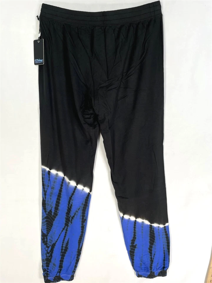 PJ Salvage Lounge Jogger Pants Women Large Stretch Elastic Waist Black Tie-Dye - Image 2 of 4
