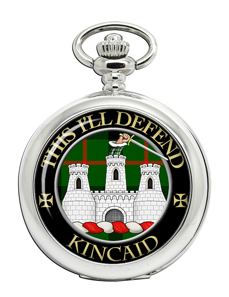 Kincaid Scottish Clan Engraved Pocket Watch with Chain
