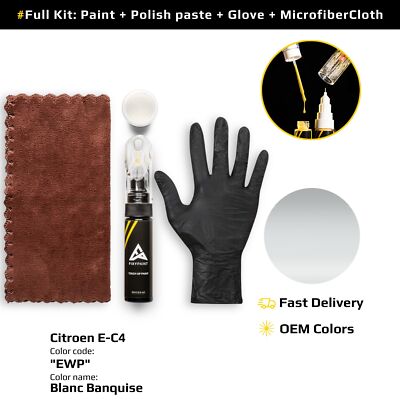 Touch up Paint for Citroen E-C4 Code: EWP Blanc Banquise