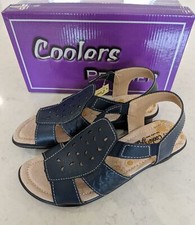 Coolers New Ladies Leather Sandals Womens Wedge Comfort Summer Shoes Sizes 4-7