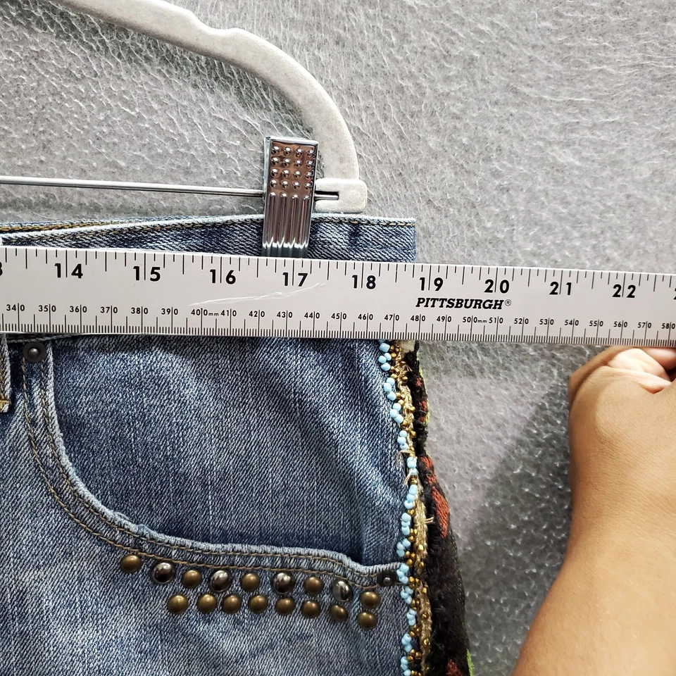 Pantalones Cortos BDG Mujer 32 Azul Denim Corte Tachonado tiro medio Freja Calce Vintage Foto 2 de 4