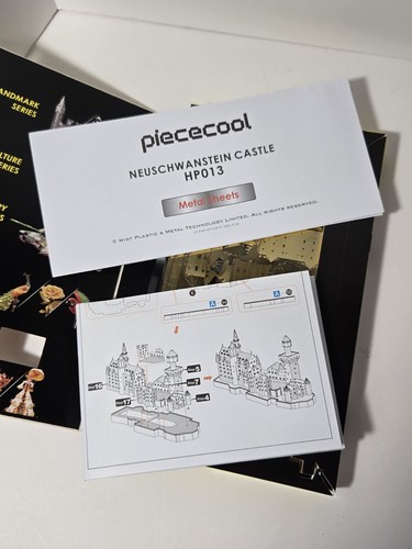 Piececool 3D Puzzles for Adults Metal Model Kit Neuschwanstein Castle Gold - Picture 5 of 5