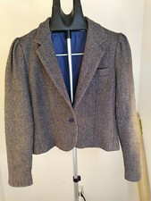Vtg Cropped 70s Blazer Herringbone
