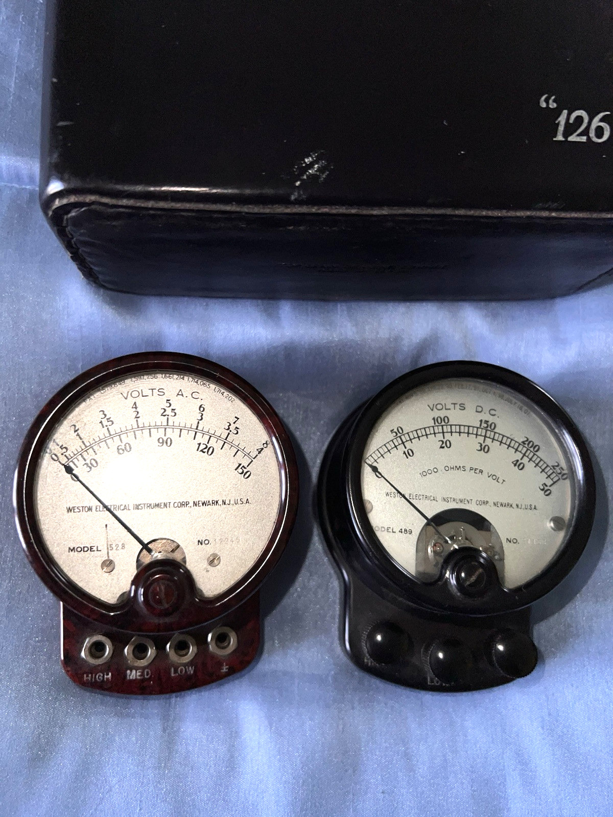 AC and DC Antique Voltmeters-Weston Electrical Instrument corp. models 528 & 489