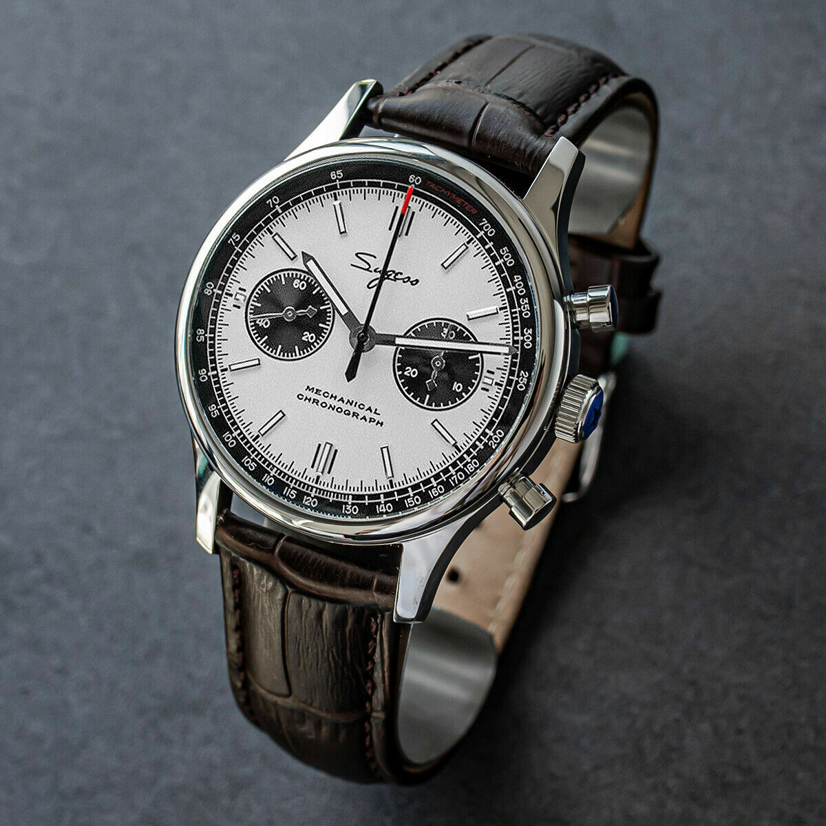 Sugess Chrono Heritage SWANNECK Panda Dial Chrono Watch SEAGULL