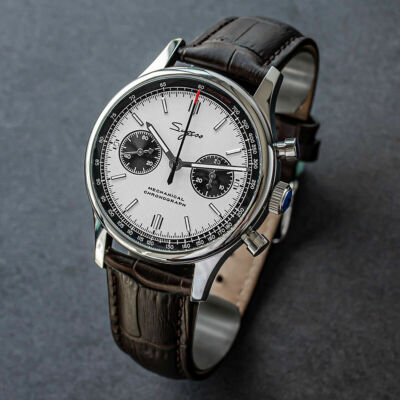 Sugess Chrono Heritage SWANNECK Panda Dial Chrono Watch SEAGULL