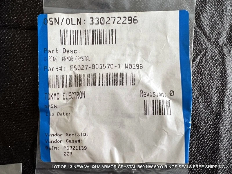 LOT OF 13 NEW VALQUA ARMOR CRYSTAL B60 NW-50 O RINGS SEALS FREE SHIPPING - Image 4 of 4