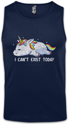 I Can't Exist Today Herren Tank Top Faultier Couch Bett Schlafern Sleep Sloth