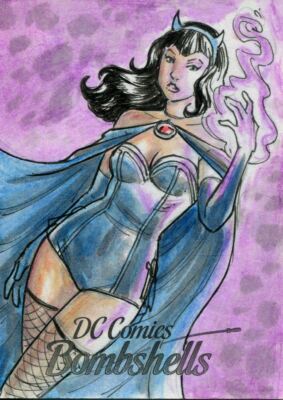 DC Comics Bombshells Sketchkarte 1/1 von Roger Goulart