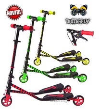 MONOPATTINO 3 RUOTE BIPATTINO  FARFALLA SKATEBOARD CON FRENO SKATE