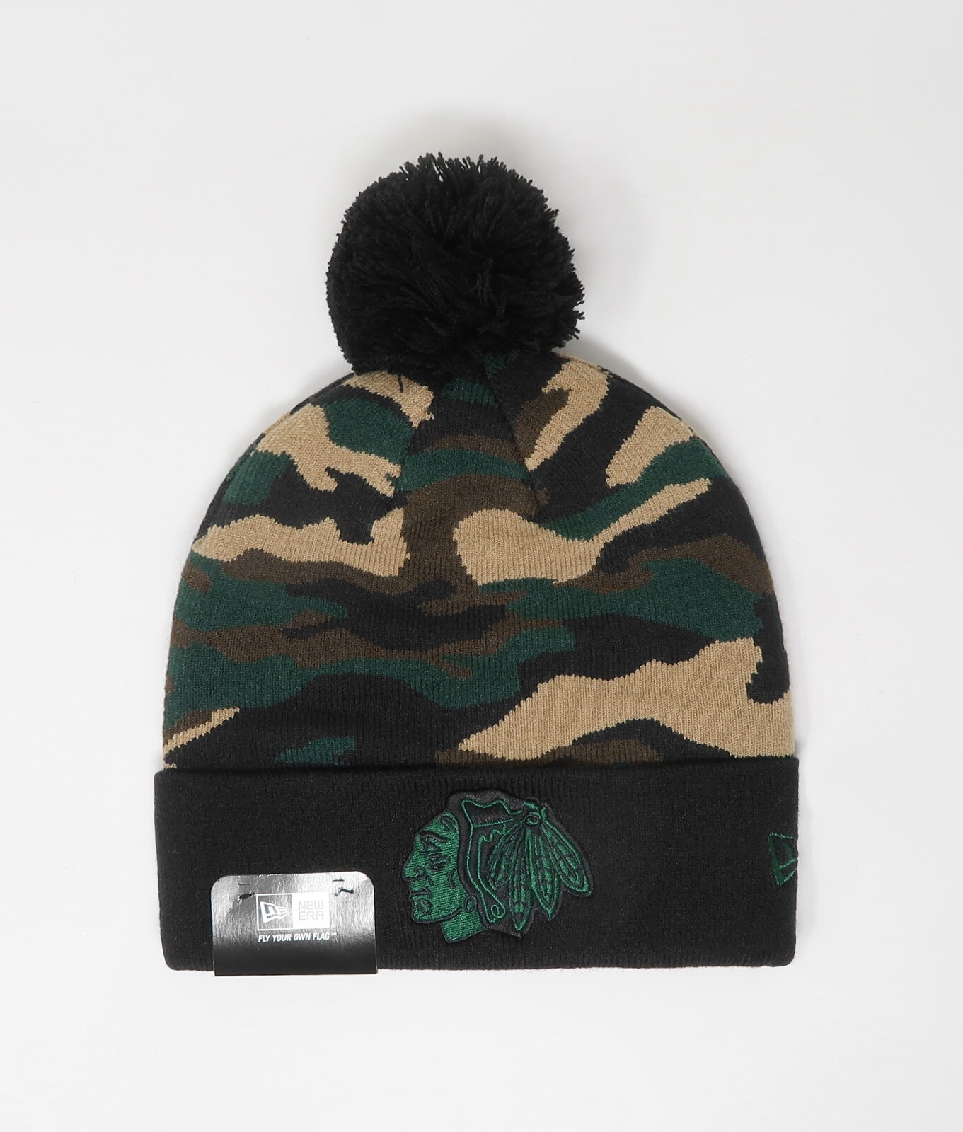 NEW ERA Men Women Chicago Blackhawks Hockey Camouflage Beanie Army Knit