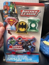 Justice League Birthday Candles 4pc set cake toppers party supplies New!!!