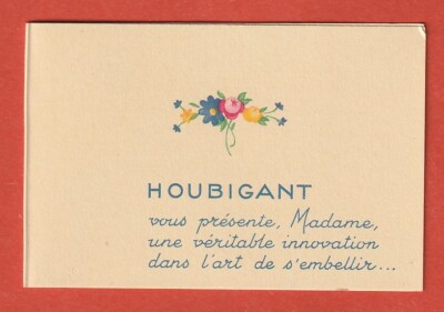 PARFUMKARTE-HOUBIGANT-DUFT SCHLAFENDES HOLZ-CREME-SCHATTEN-BERNSTEIN IN DOMBES