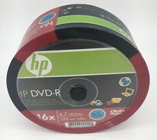 HP DVD-R 16X 4.7GB 120 Mins 30 Pack Blank Discs for DVD Burners NEW Sealed