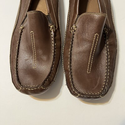 Clarks Tan Leather Comfort Loafers Size 12M Clarks Collection Shoes Mens 12M Brown Soft Cushion  main image 2
