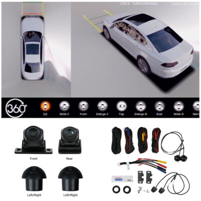 360° View Car Bird Eye 3D HD Panoramic Camera View Parking System Backup Reverse