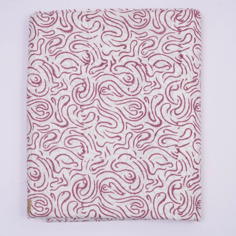 1 Yard Indian Cotton Hand Block Print  Floral Beautiful Craft Sewing Fabric - Image 4 of 4