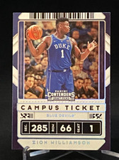 2020-21 Contenders Draft Picks Campus Ticket Variation #1 Zion Williamson Duke