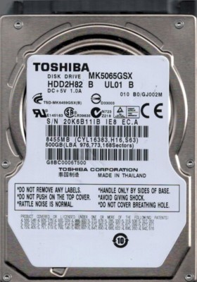 MK5065GSX HDD2H82 B UL01 b Toshiba 500GB | eBay