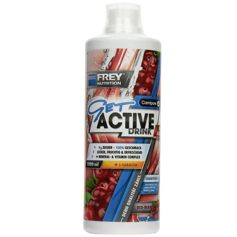 (17,50 EUR/l) Frey Nutrition Get Active Drink Ultra Strong 1000ml Red Berry NEU